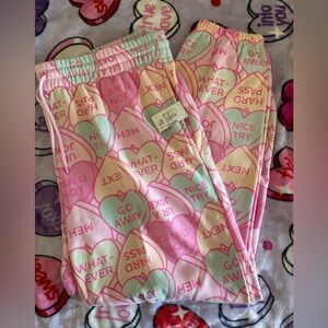 Wound Up Pink Candy Heart Sweatpants
